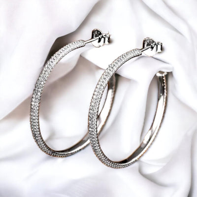 Brooklyn Hoop Earrings in Sterling Silver - PinkScarlett