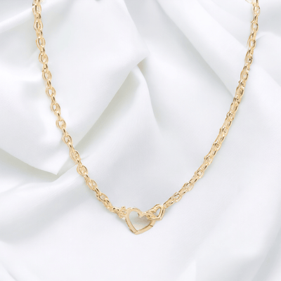 Chloé Interlocking Heart Necklace 18K Gold Plated - PinkScarlett