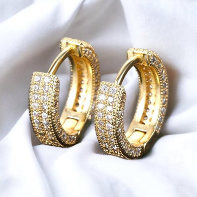 Lily Small Hoop Earrings 18K Gold Plated - PinkScarlett